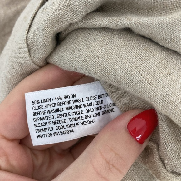 A New Day Linen Blend Khaki Tan Shorts Women's Size 12 Front Pockets Lightweight - Picture 4 of 7